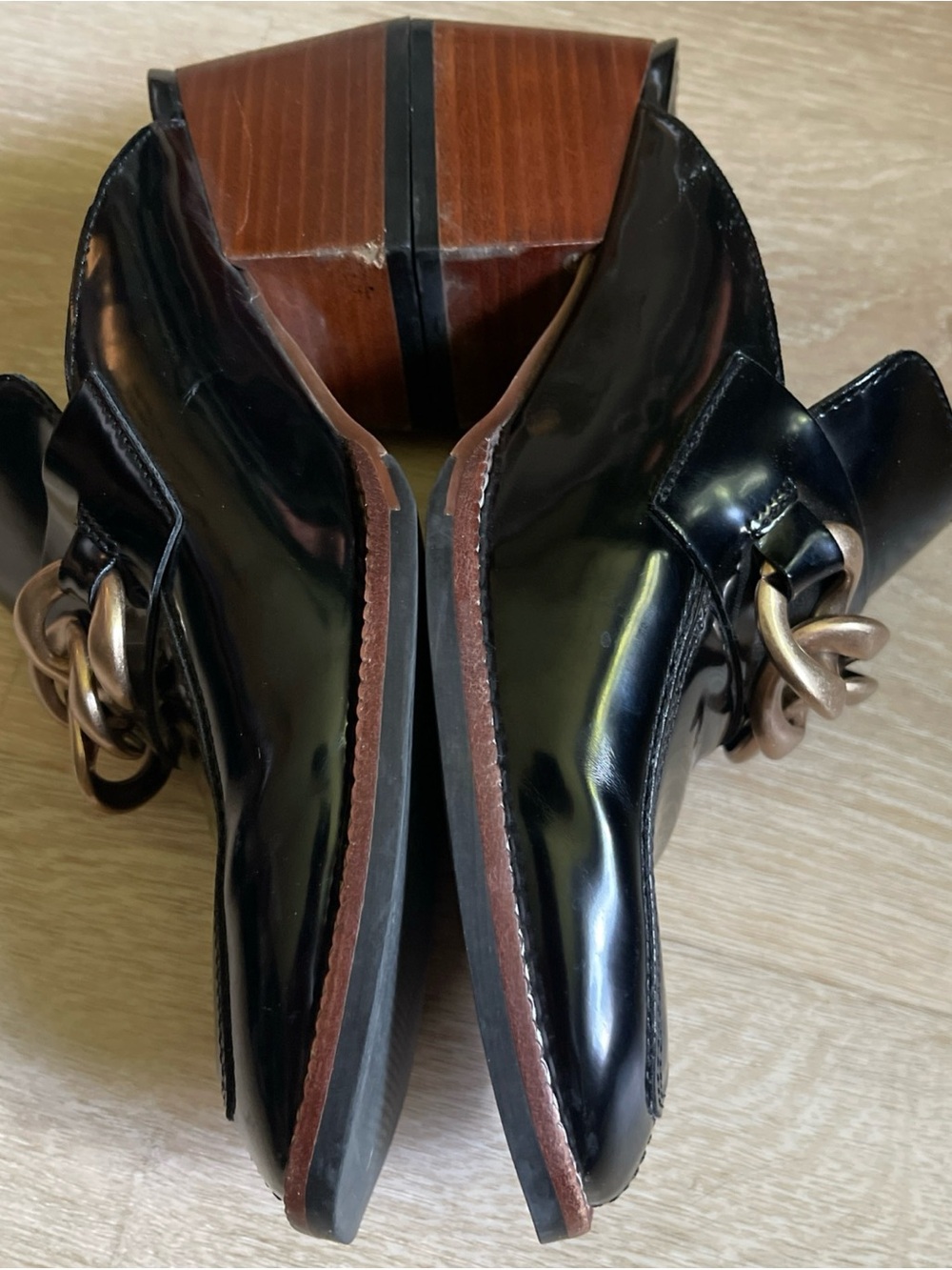 STEVE MADDEN Lorie Black Gold Chain Accent Dress Mules - Picture 4 of 9